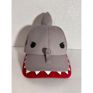 SeaWorld Shark Hat Grey Red 3D Fin Teeth Baseball Cap Adjustable Souvenir